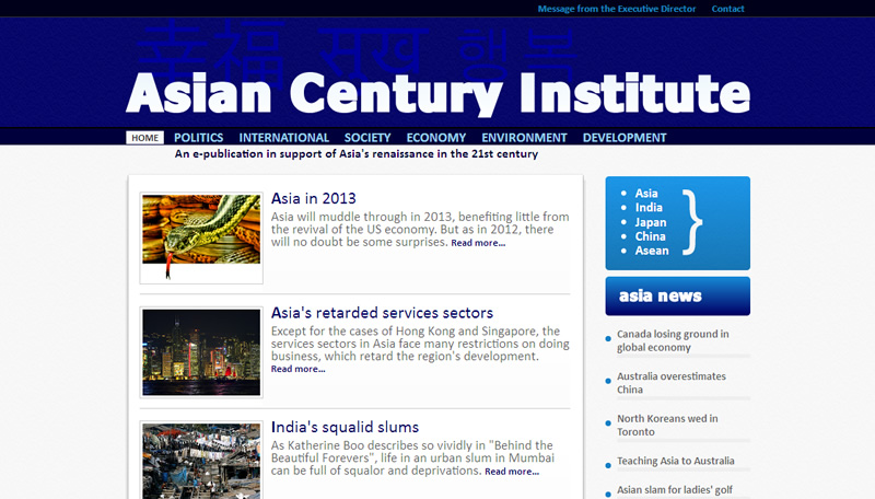 Création du site web Asian Century Institute