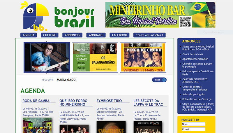 Création du site web Bonjour Brasil