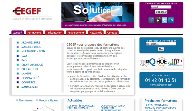 Création du site internet Cegef