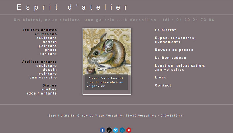 Création du site web Esprit d'atelier