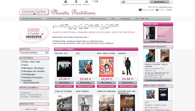 Création du site internet Planète Partitions